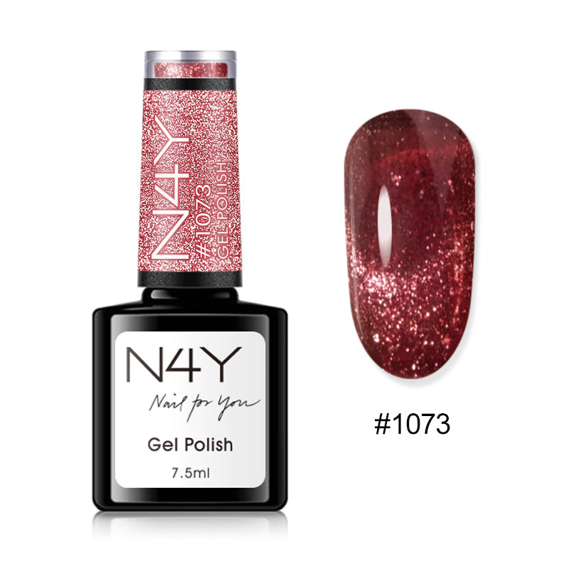 Gel Polish Crimson Platinum Cat Eye